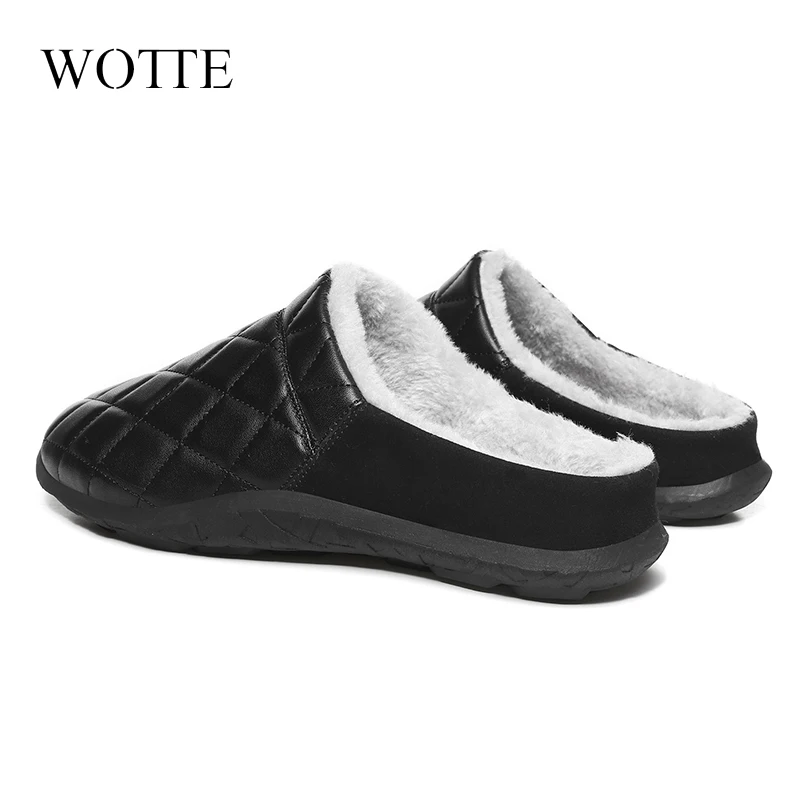 Lazy Cotton Slippers Men Winter Outdoor Men Shoes WaterProof Cold-Proof Casual Shoes Men Plush Warm Man Footwear Big Size 39-48