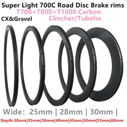 Lifetime Warranty T800+T1000 UD Matte 30mm 35mm 40mm 45mm 50mm 55mm 60mm Gravel CX bike rims 700c road disc brake carbon rims