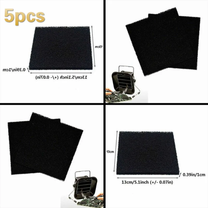 

10x130x130mm Black Activated Carbon Filter Cotton Foam Sponge replancement ,sed to absorb smoke and smoke purifier 5pcs.