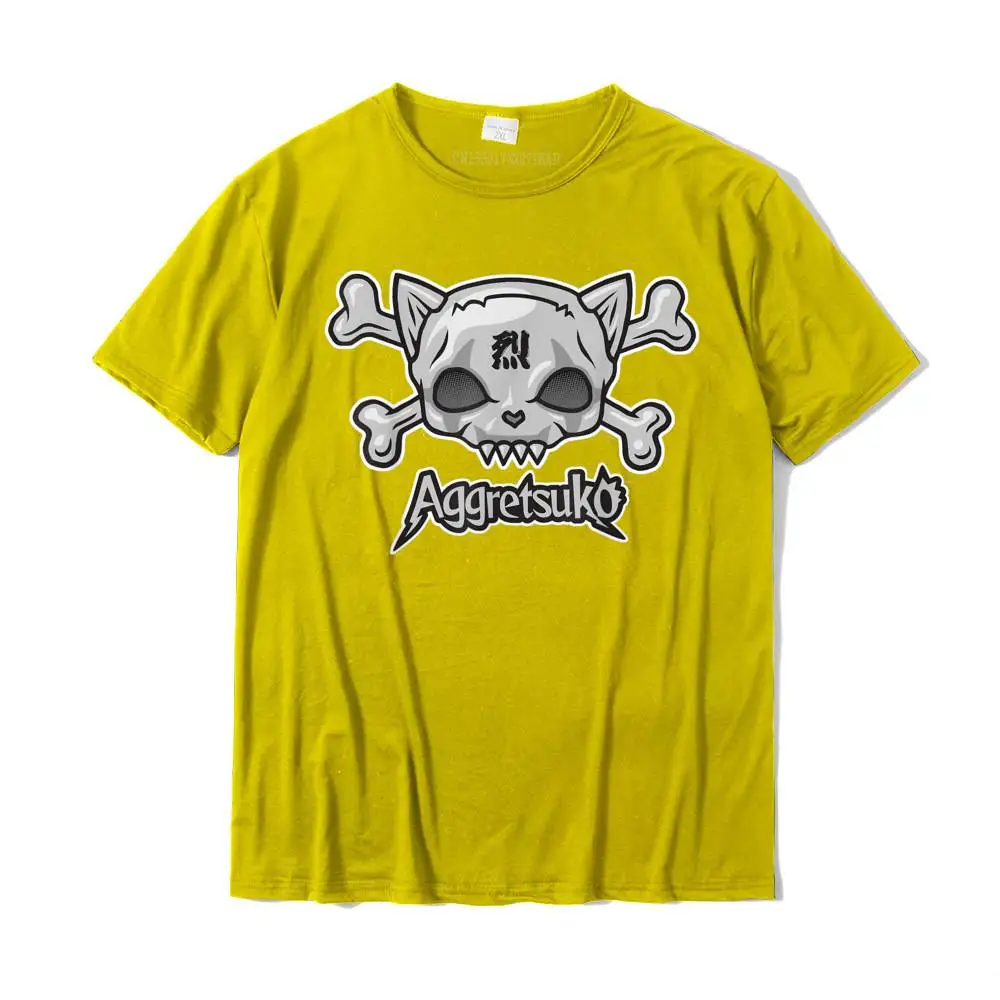 Aggretsuko Skull And Crossbones Tee Shirt Cotton Tops Shirts Funny Funky Normal Top T-Shirts Happy New Year