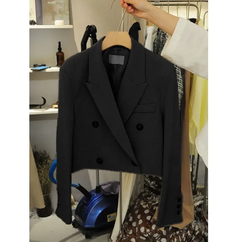 Women Jackets Long Sleeve Spring Autumn Japan Vintage Jk Suits Buttons Up OL Cropped Coat Female Harajuku Solid Blazer Top