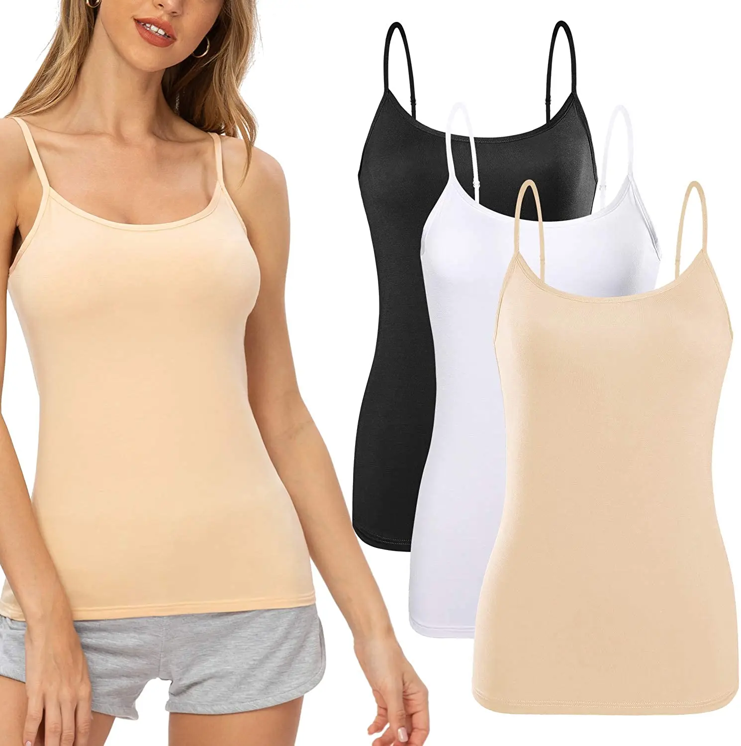 Summer simple Sling Camisoles Women girls Crop Top Sleeveless Shirt  Lady Bralette Tops Strap Skinny Camisole Base Vest Tops