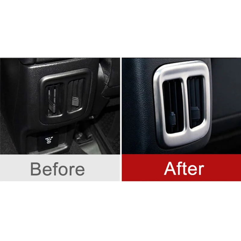 For Jeep Compass 2017 2018 2019 2020 Chrome Rear Air Conditioner Vent Cover AC Outlet Frame Trim Car Outer Interior Accessories