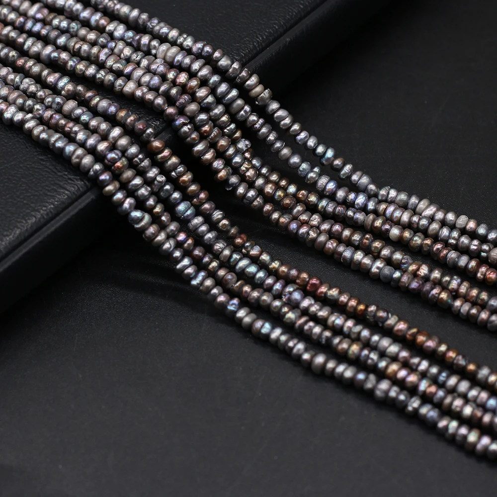 Natural Freshwater Quality  Pearl Beads Flat Round Loose Pearls Bead For DIY Charm Bracelet Necklace Jewelry Accessories Making