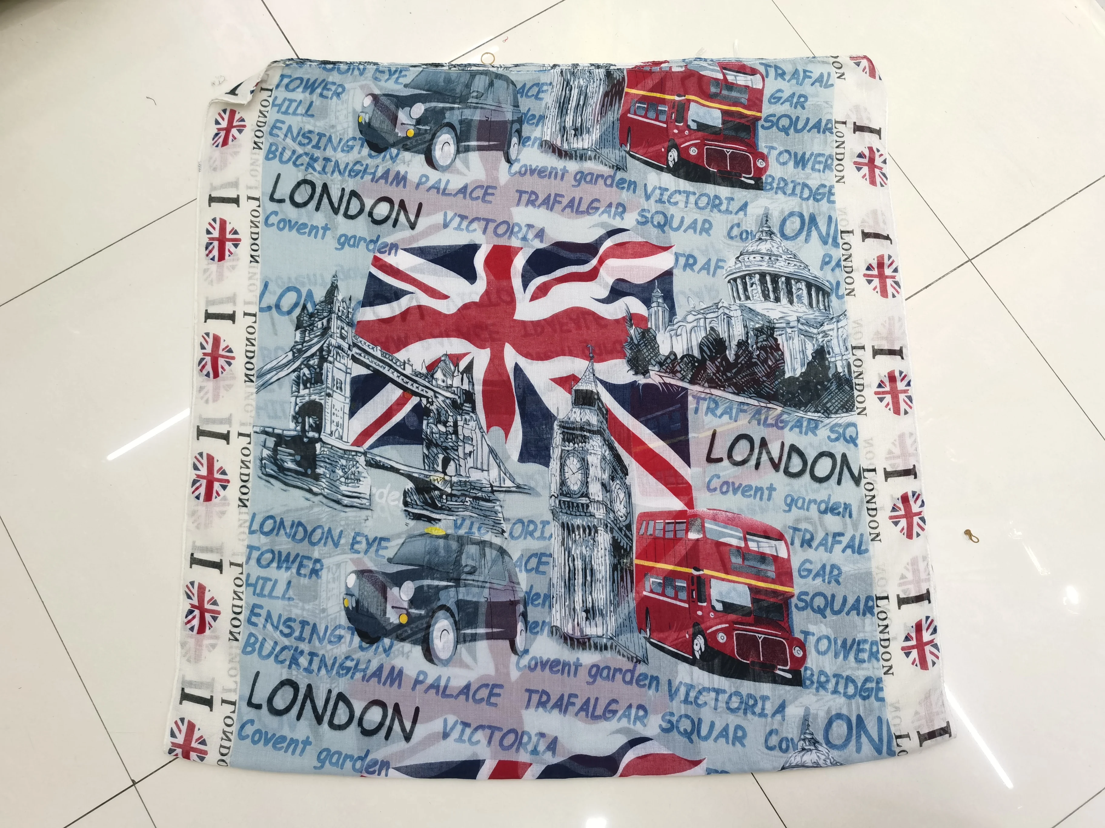 Fashion Uk Flag Print Scarf Shawls London Cars Bus Pattern Long Soft Scarves Wrap Hijab Oversize 180x110cm 3 Color Free Shipping