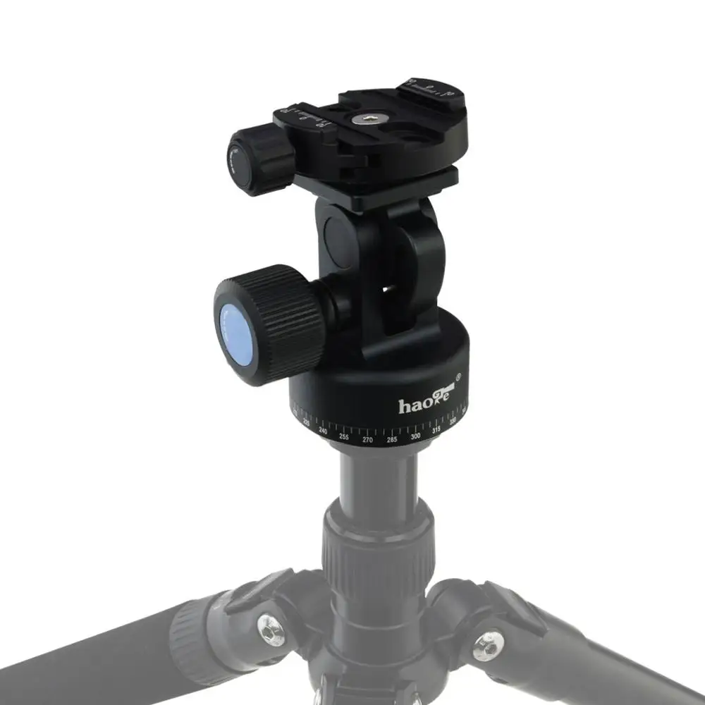 

Haoge Metal Tripod Monopod Tilt Head features Panning Base with 58mm Quick Release Clamp Compatible with Arca-Swiss