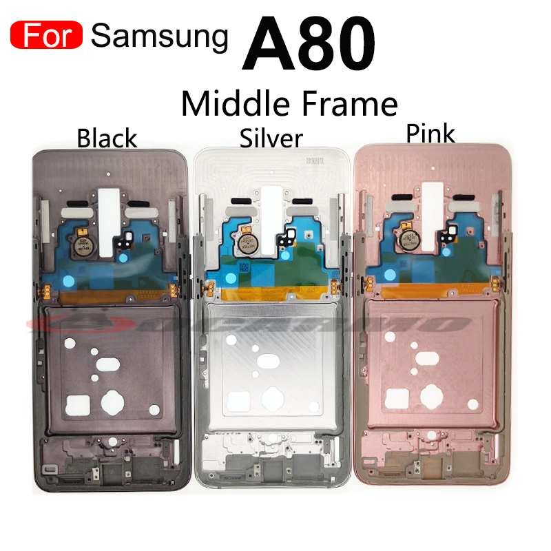 For Samsung Galaxy A80 805F Middle Frame Top Frame Front Panel Bezel Housing Bezel Replacement Repair Parts