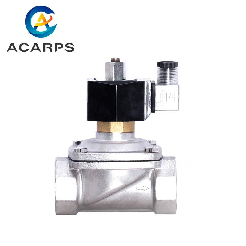 

1-1/2" Normally Open Stainless Steel Solenoid Valve IP65 Pipe Control Switch DN40 Electric Water Valve AC/DC 220V 24V 12V