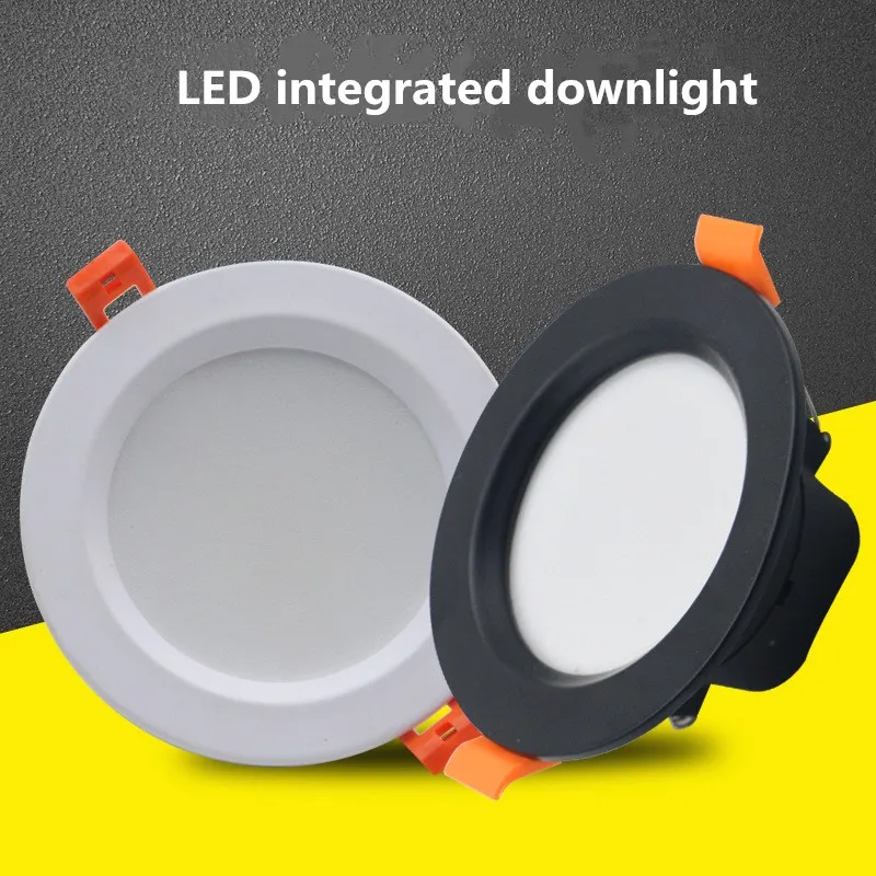 Downlight redondo de alumínio ultra fino, iluminação LED embutida, mancha branca, 3W, 5W, 7W, 9W, 12W, 15W, 18W, CA 220V