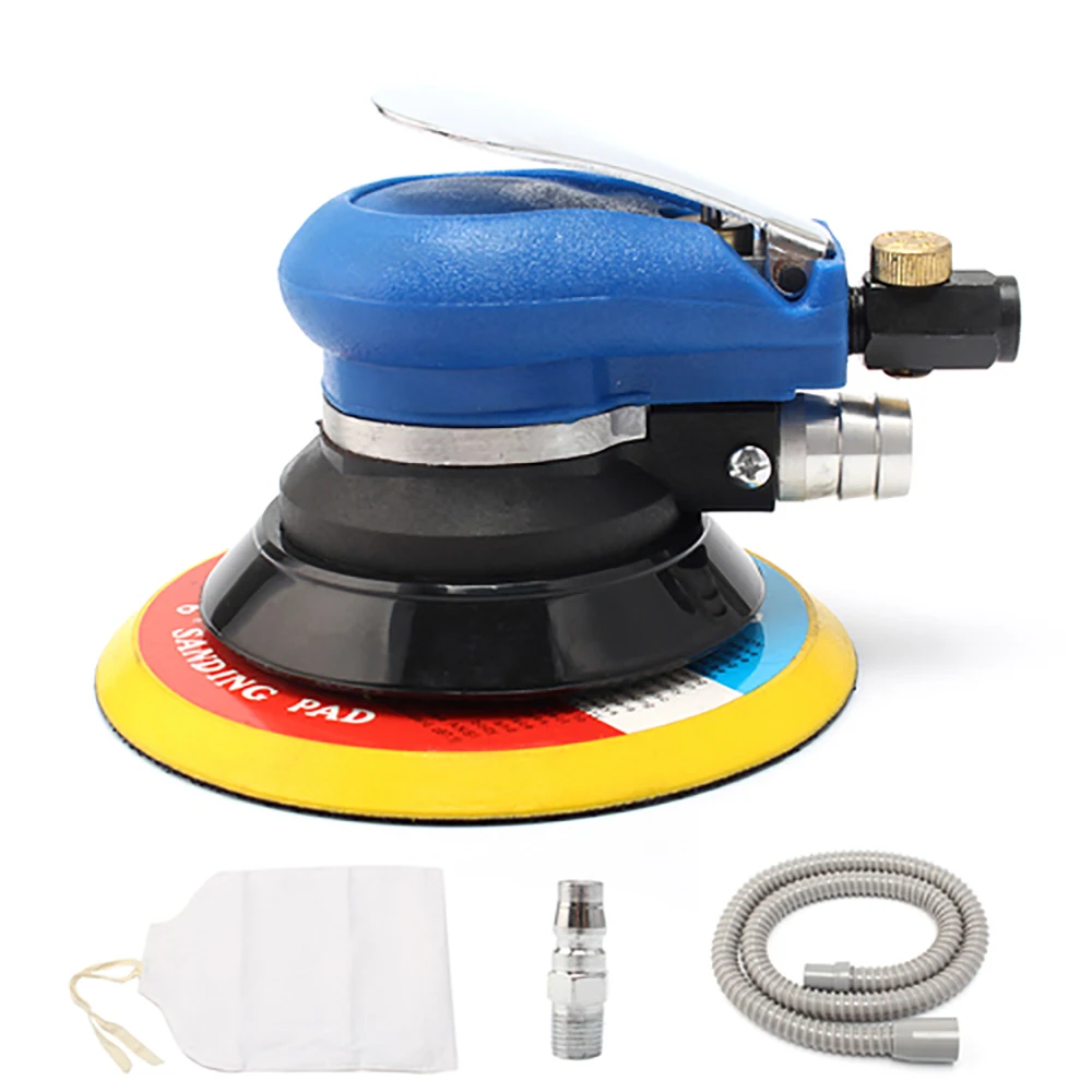 6 zoll 90PSI 150mm Pneumatische Schleif Maschine Air Gelegentliche Orbital Palm Sander für Pad Pneumatische Werkzeug mit Staub Sammlung schlauch – Detail 2