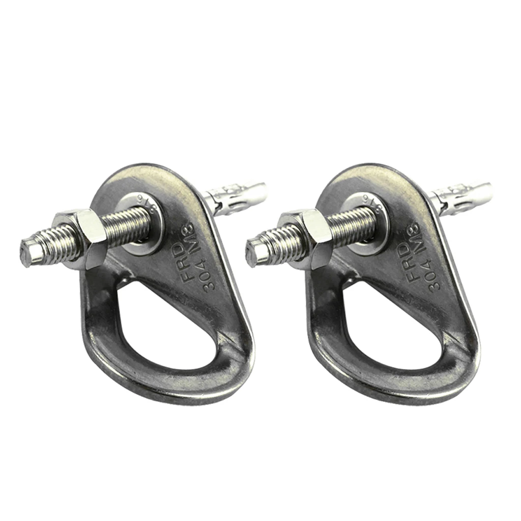 2pcs 35KN Stainless Steel Climbing Anchor Bolt Hanger Screw Nut Piton Outdoor Sports Safety Hardware Set
