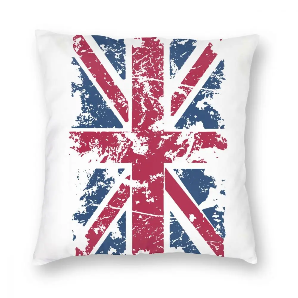 Union Jack Flag Throw Pillow Cover Polyester Throw Pillow UK United Kingdom Great Britain British Funny Cushion Covers