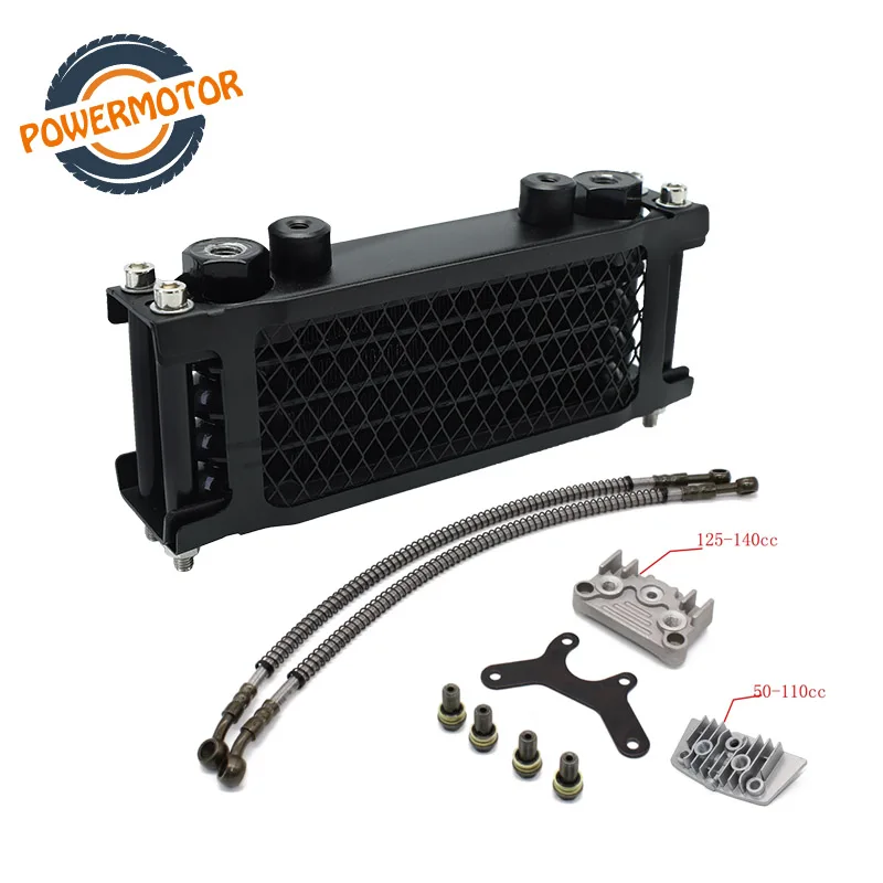 Motorcycle Oil Cooling Kit Cooler Radiator Oil Cooler Set For 50cc 70cc 90cc 110cc 125cc 140cc Dirt Bike Monkey Bike DAX Pocket