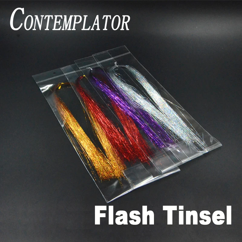 Kontemplator 9 kolorów holograficzne świecidełka serpentyny materiały do produkcji much 3 torby Shinning Flash Tinsel nimfa Fly Fishing Lures