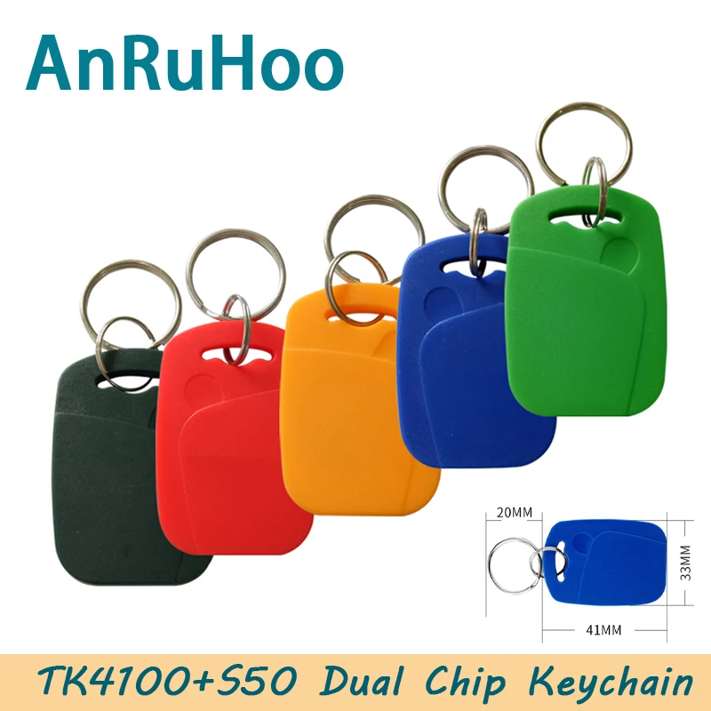 5/10pcs Rfid Dual Chip Smart Card Ic+Id Frequency Keychain Em/Tk4100 Authorized Access Control 1k S50 Read-Only Token Tag