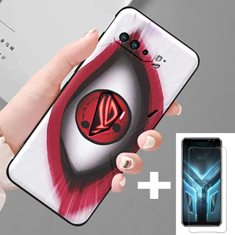 Case For Asus ROG Phone 3 Strix Cover ZS661KS Silicone TPU Soft Phone Case for ROG Phone3 ROG3 Fundas with Screen Protector Film