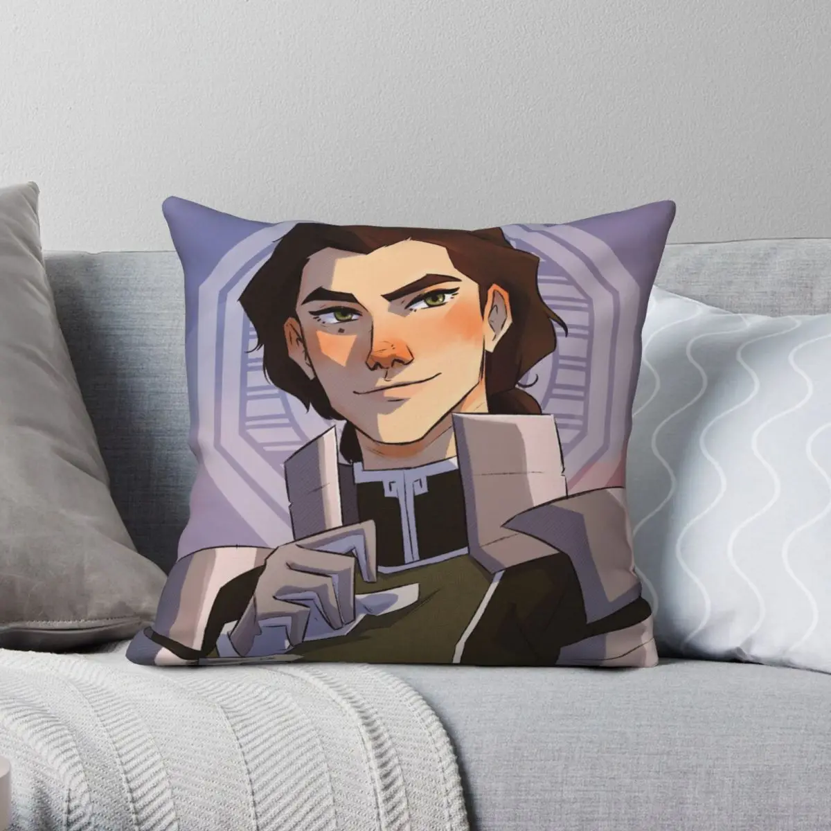 Kuvira Square Pillowcase Polyester Linen Velvet Printed Zip Decor Throw Pillow Case Home Cushion Cover