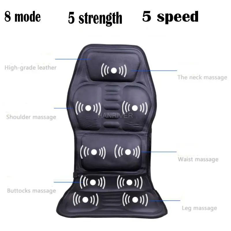 Electric neck Massager Back massage Chair Cushion Seat machine 9 motor Vibrator Home Car Office Lumbar Waist Pain Relief Pad Mat