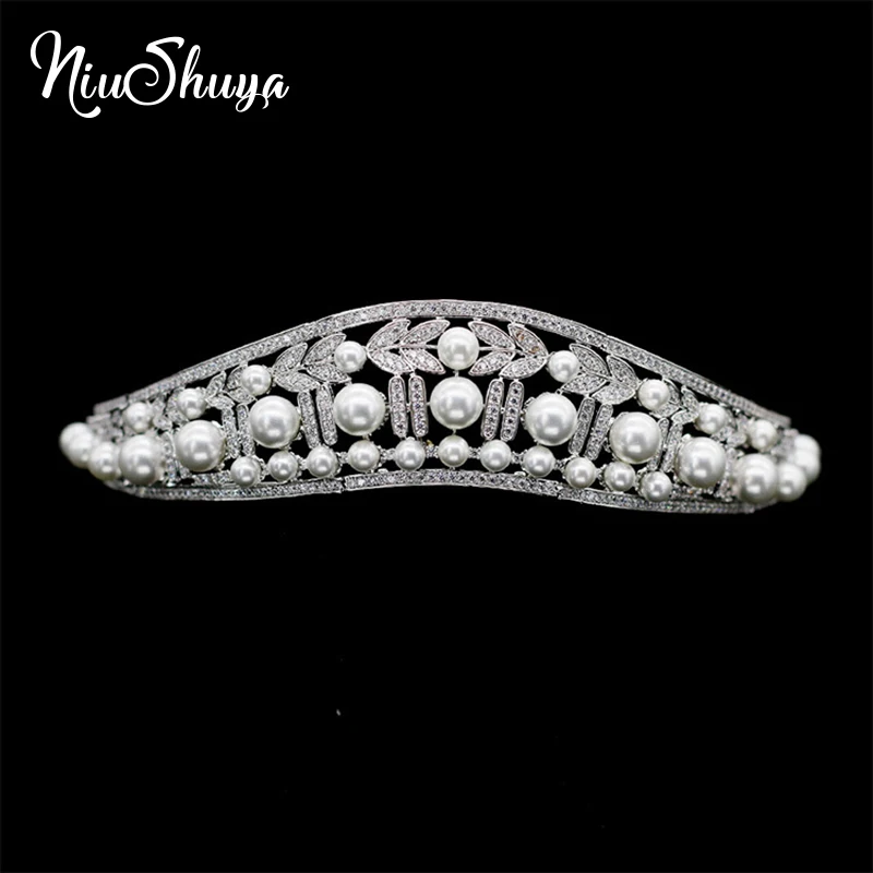 

NiuShuya Elegance AAA Zircon Wave Shape Tiaras Crowns Diadem Brides Princess Pageant Engagement Headbands Wedding Accessories