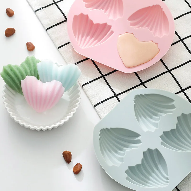 

New Heart Style Shell Silicone Mould Ice Tray DIY Chocolate Cake Baking Mold For Kitchen Tools Children's Complementary Food