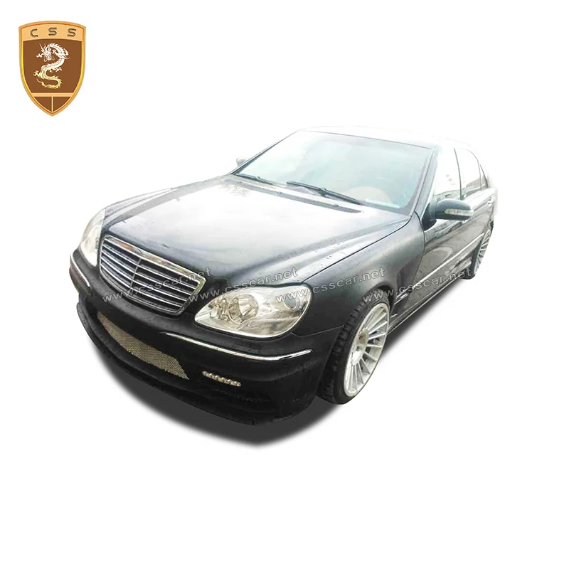 لبنز W221 S فئة طقم الجسم 2006-2012 ترقية BBS نمط الألياف الزجاجية سيارة المصد الأمامي الخلفي الناشر الجانب تنورة تعديل عدة #2