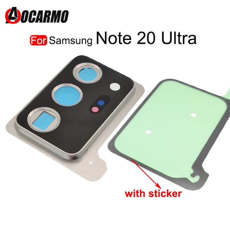 For Samsung Galaxy Note 20 Ultra 20U Rear Back Camera Lens Glass With Adhesive Lens Frame Cover Sticker