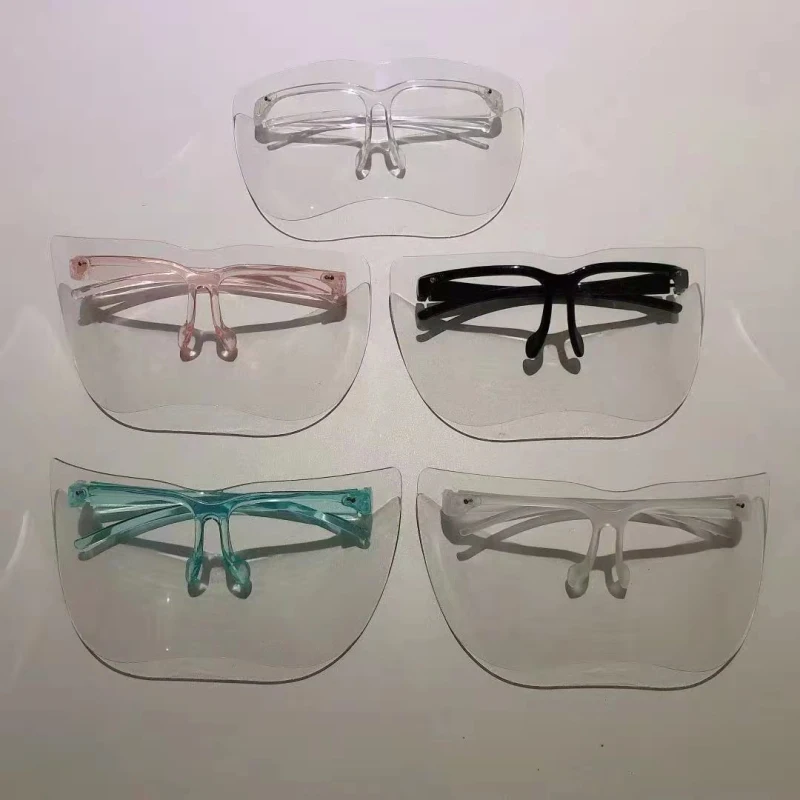 5 Colors Transparent Half Face Shield Goggles Anti-fog Dust-Proof Face Protective Mask Reutilizable MTB Bike Glasses Goggles