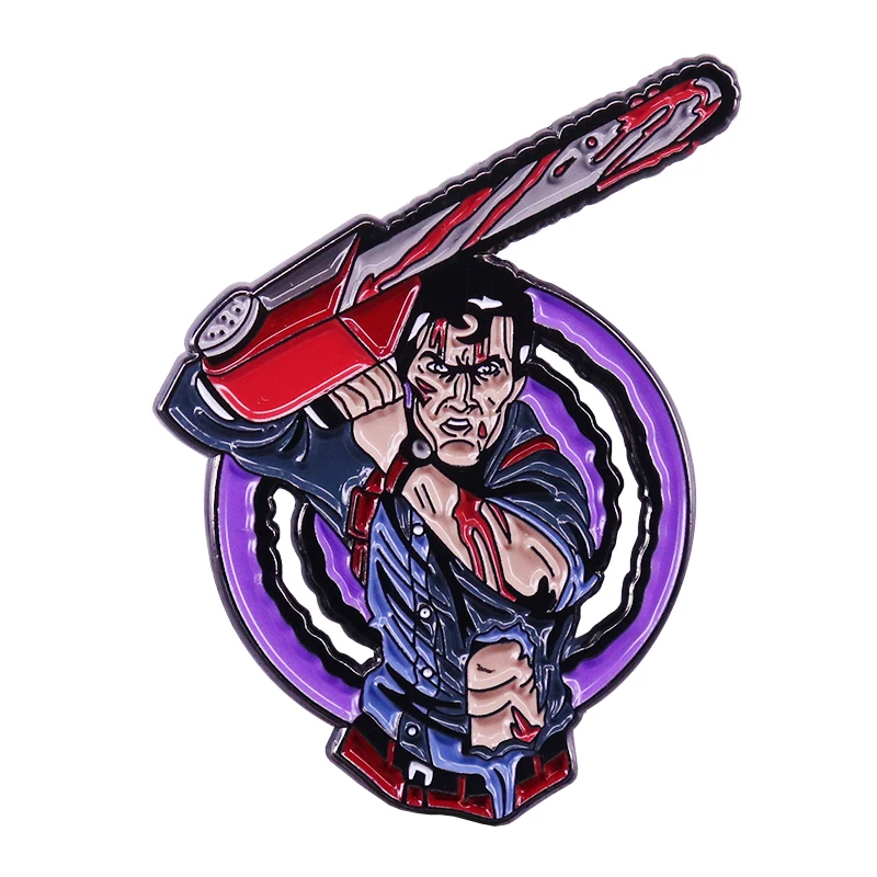 Ash Evil Dead Bruce Campbell Sam Raimi Horror Movie enamel pin brooch Halloween jewelry badge