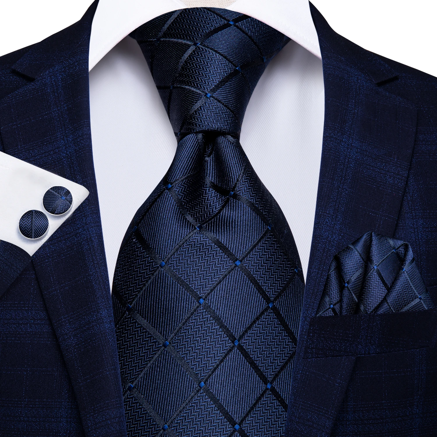 Hi-Tie-Corbata de negocios azul para hombre, corbata de 100% cm de seda sólida, Formal, de lujo, para boda, alta calidad, 8,5