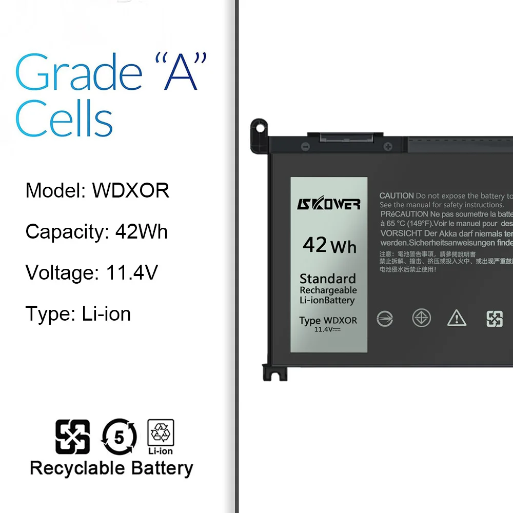 42Wh WDX0R بطارية كمبيوتر محمول لديل انسبايرون 13 5000 5368 5378 7368 7378 14 7000 7460 15 5565 5578 7560 7569 7570 7579 17 5767