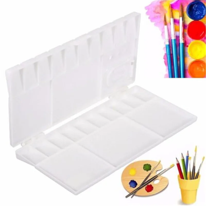 1Pcs 25 Grid Palette Empty Fold Watercolor Paint Palette with Full Pans Half Pans Art Plastic Palette Watercolor Palette Art