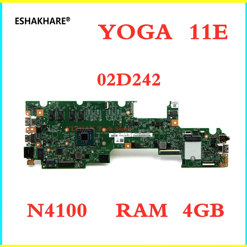 

17833-1M Motherboard For Lenovo Thinkpad YOGA 11E Laptop Mainboard FRU 02DC242 N4100 CPU 4G RAM 100% test work