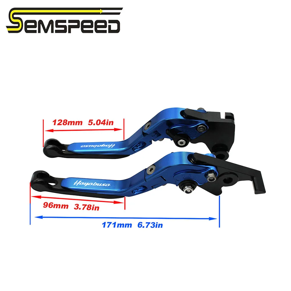 SEMSPEED HAYABUSA logo For Suzuki HAYABUSA/GSXR1300 2008-2020 Motorcycle CNC Foldable Extendable Brake Clutch Lever Handle Grips