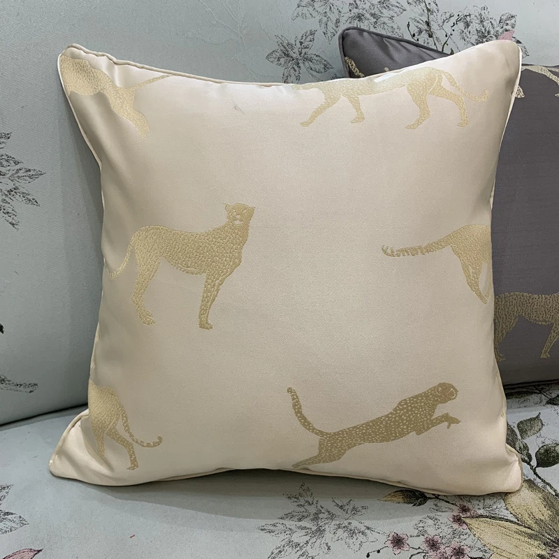 Modern Fashion Leopard Ivory Grey Sofa Chair Designer Throw Cushion Cover Decorative Home Pillow Case 45x45cm Sell by Pieces