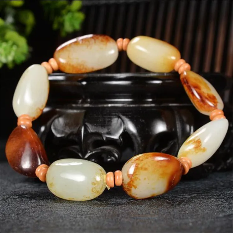 Venda quente natural borgonha bangle charme jóias feminino mão-esculpida pulseira para feminino masculino acessórios de moda