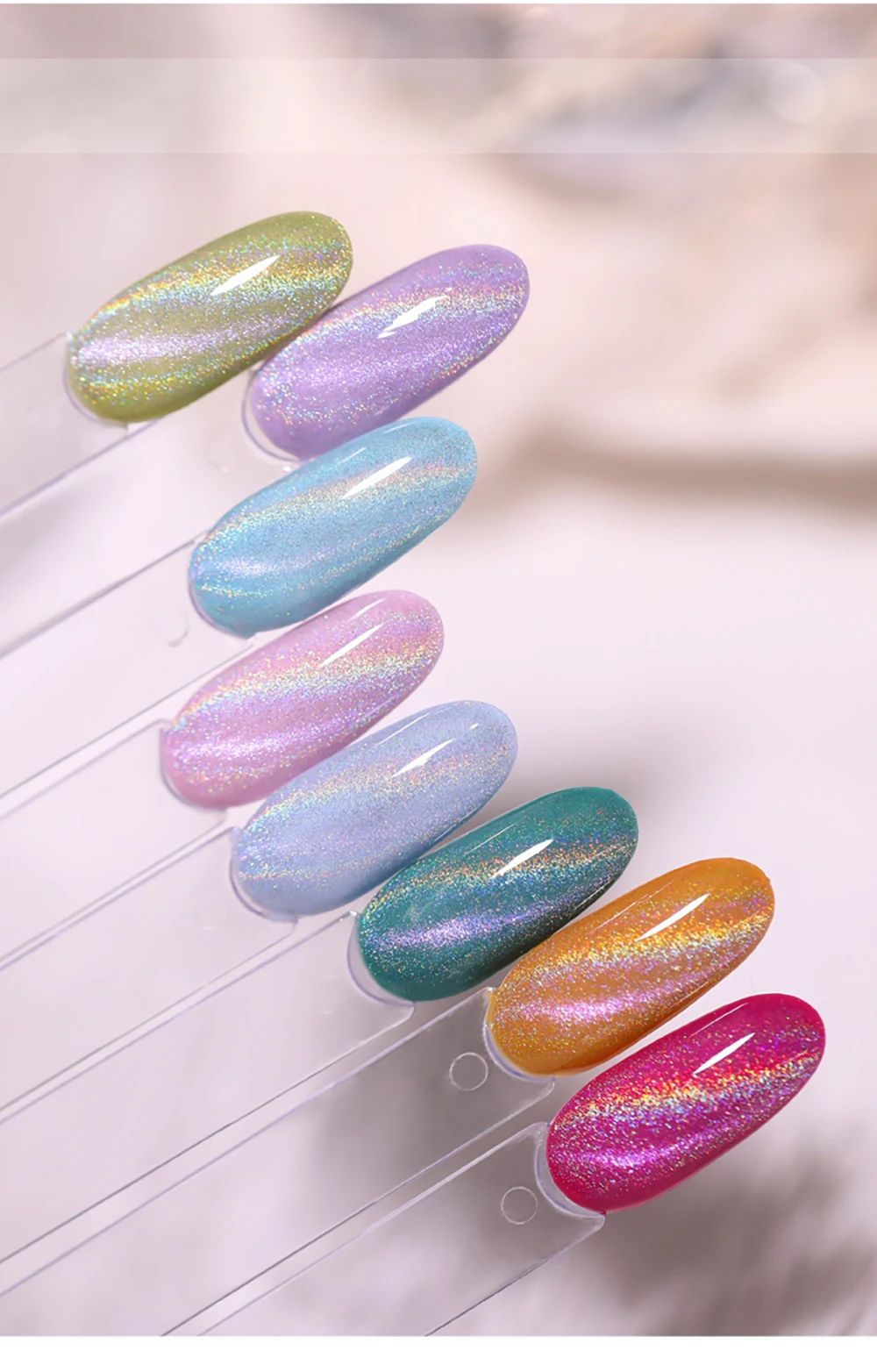 Vendeeni 15ml Universeller Regenbogen-Katzenaugen-Gel-Nagellack Laser-Glitzer Magnetischer Gel-Lack Kann mit Jeder Grundfarbe Kombiniert Werden – Detail 13