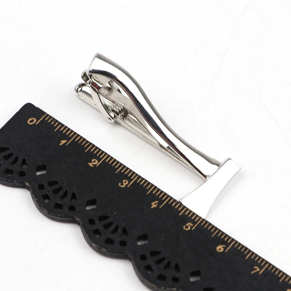 Men\'s New Simple Fashion Style Tie Clip Metal Sliver Axe Star Tie Bar carving Simple Brushed Smooth crystal Clasp Tie Pin Gifts