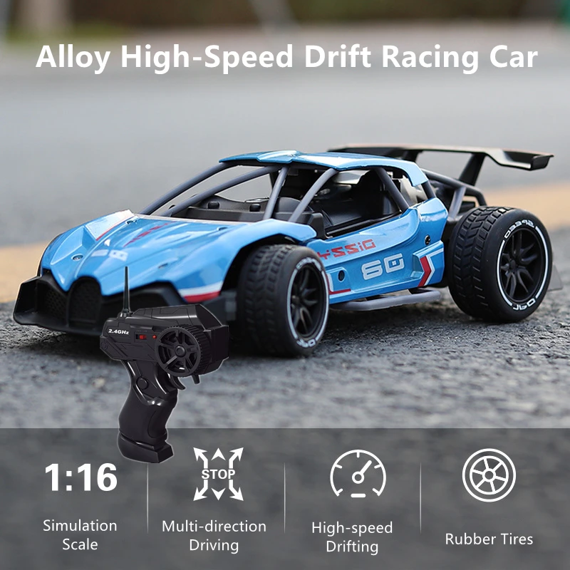 High-speed Drift Remote Control Car Alloy Shell Anti-Crash 1:16 Scale 20Mins Flight Time 80M Control Distance RC Racing Car Toy