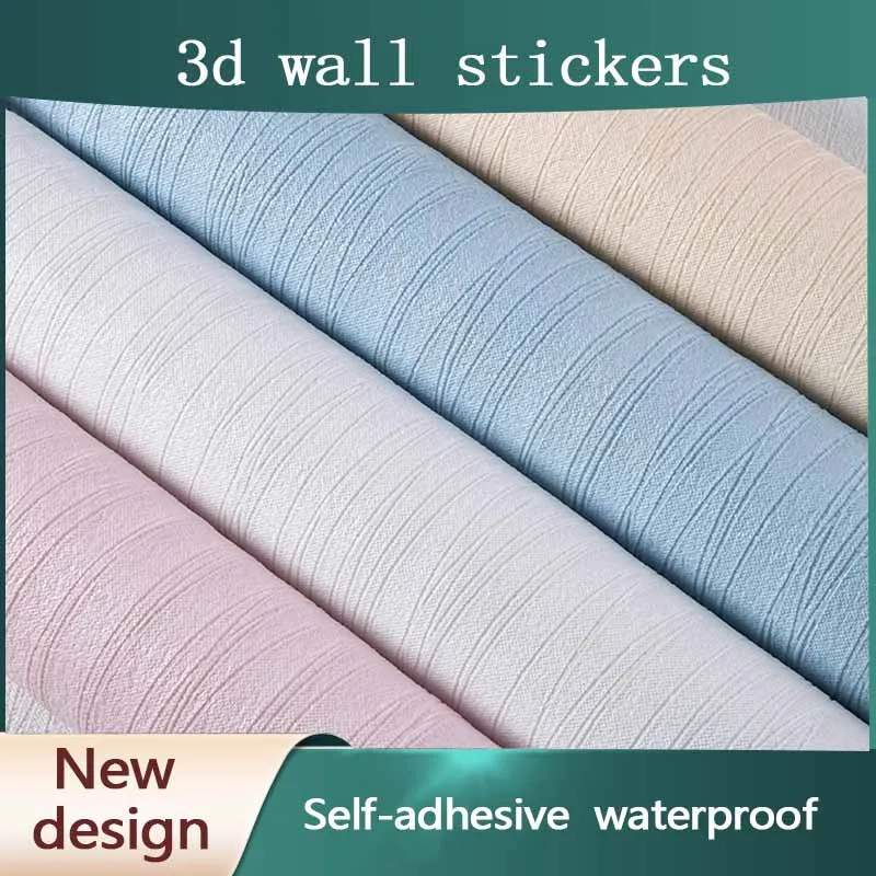 Thickened 50x280cm 3d Self Adhesive Wallpaper Bedroom Sticker Waterproof Home Decor Peel and Stick Solid Foam Wallpapers