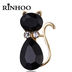 Rinhoo Cute Crystal Small Brooch Guitar Bowknot Starfish Bee Butterfly Cat Elephant Heart Animal Insect Lapel Pins Badge Jewelry