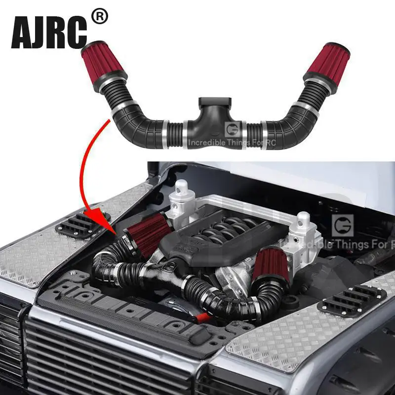 Simulated Engine Intake Air Filter Kit For 1/10 Rc Crawler Car Trax Trx4 Defender Bronco Axial Scx10 Ii 90046 D90 Dd10