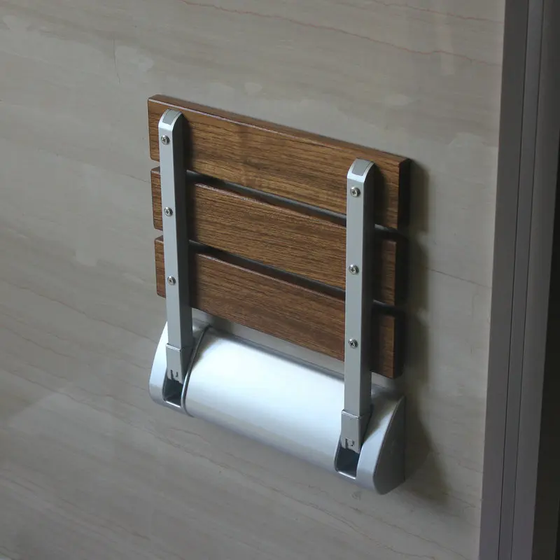 GAPPO Wall Mounted Shower Seats Solid Wood Folding Seat Bathroom Relax Chair Stool Toilet WY815