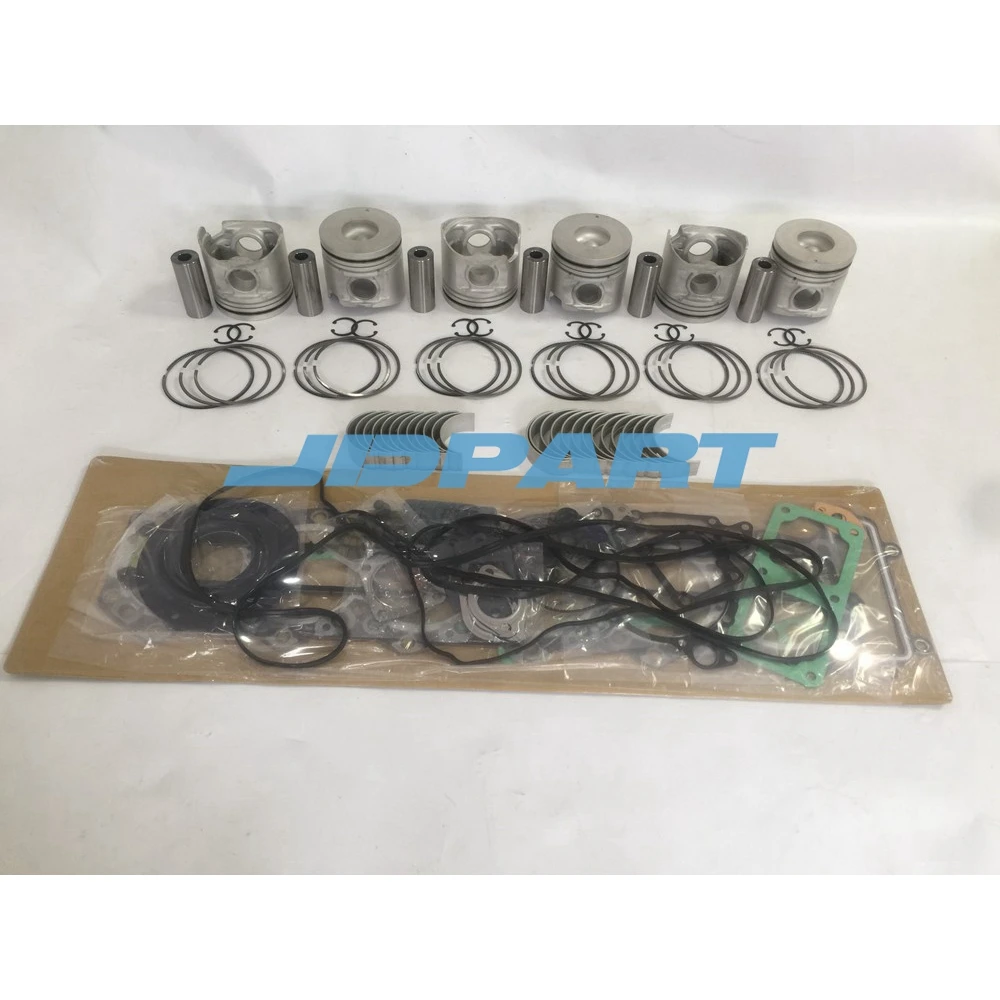 6D16 piston with rings STD full gasket kit bearings For 6D16 engine