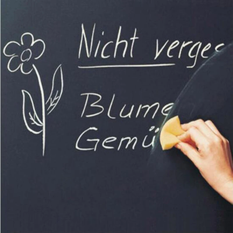 School Blackboard Sticker Removable Vinyl Rescalable Research Message Board 45x100cm (Without Chalk)