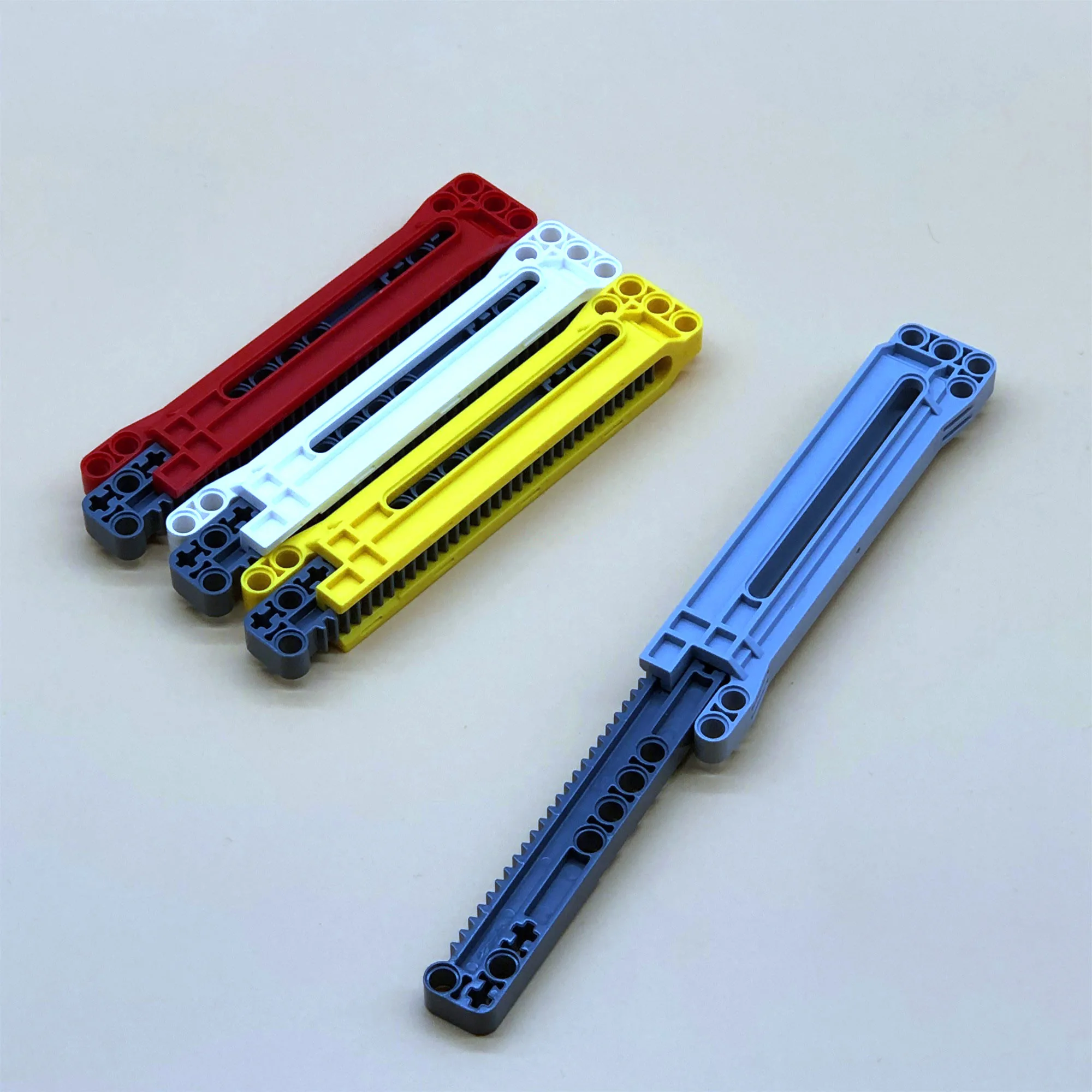 Technical Parts Gear Rack 1x14x2 with Axle and Pin Holes Housing Combination  Compatible with 18942 18940 Bricks Blocks DIY Toys