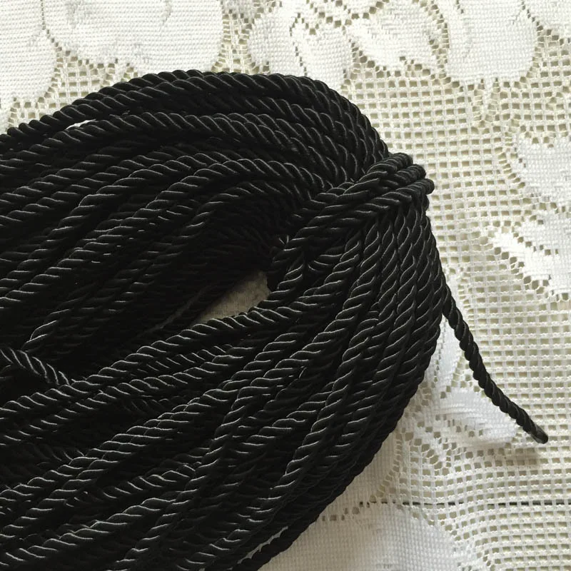 5 meters 8mm 3 Shares Twisted Cotton Nylon Cords Colorful DIY Craft Braided Decoration Rope Drawstring Belt Accessories JK2020