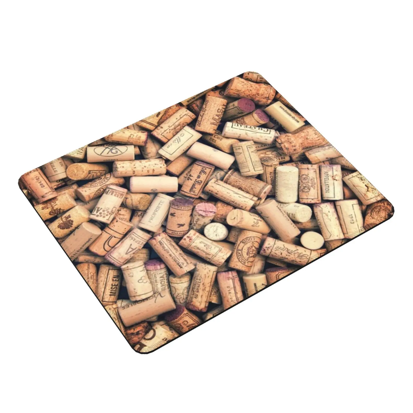 Wine Corks Mouse Pad DIY Print Wine Corks Collection Kitchen Cellar Stack Pile Many Background French