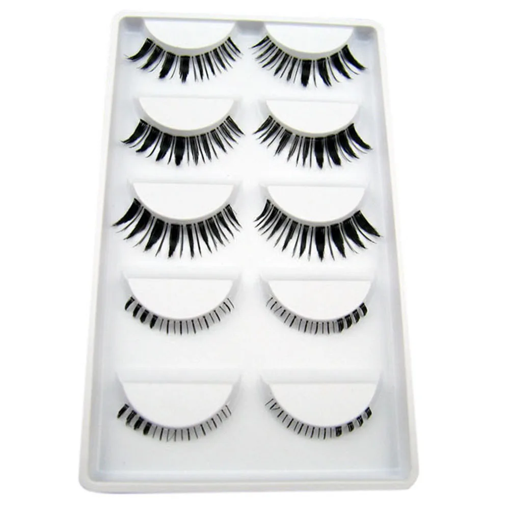 Soft Long Thick False Eyelashes Upper Lower Eye Lash Extension Set 5 Pairs Lashes Natural False Eyelashes Dramatic Volume 2020