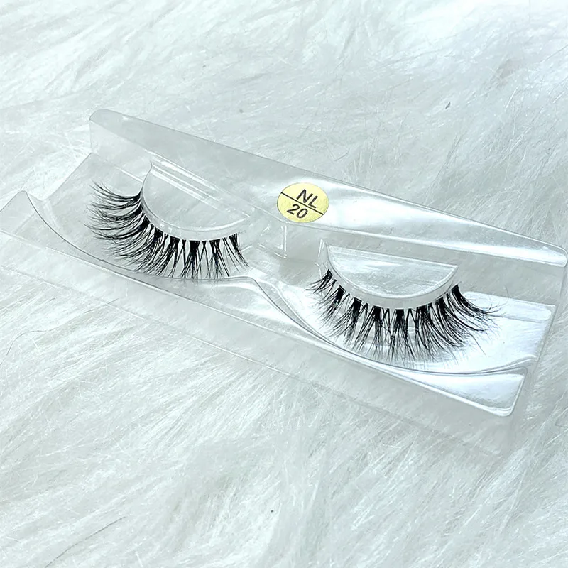 NEW short Mink Lashes 3D Mink Eyelashes Invisible Band Natural Black Mink False Eyelash Full Strip cilios posticos Reusable