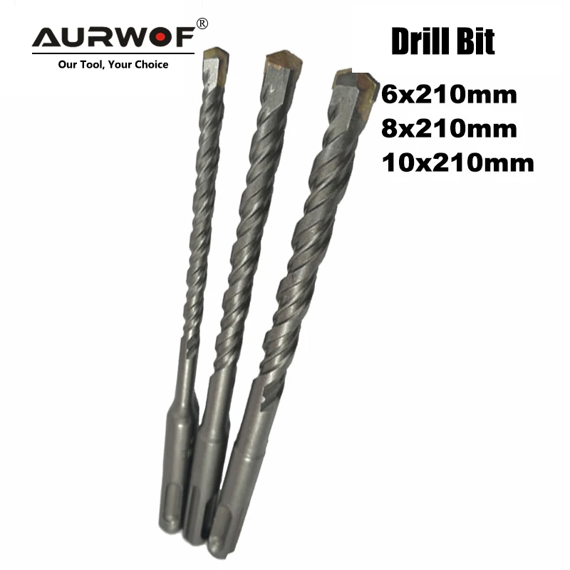 

LAVIE 3pc/Lot SDS Plus Drill Bits 6 8 10mm 210mm Hole Saw Drilling for Electric Hammer Concrete Wall Brick Block Masonry DB01010